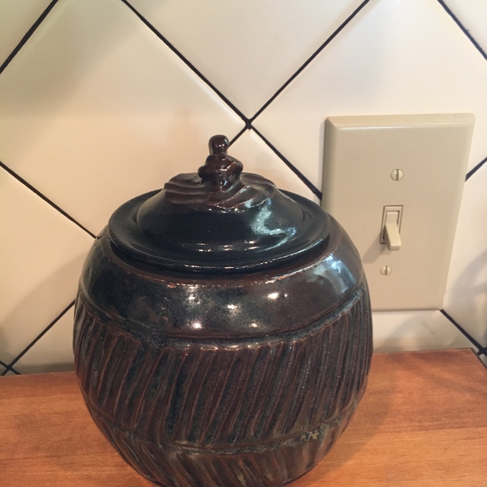 Artisan Handcrafted jar with lid.